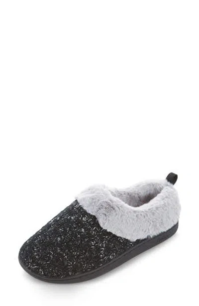 Floopi Knit Faux Fur Lined Slipper In Black