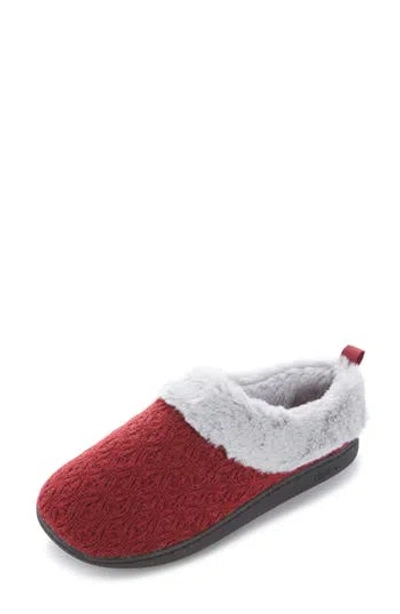 Floopi Knit Faux Fur Lined Slipper In Burgundy