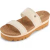 Floopi Knit Platform Slide Sandal In Neutral