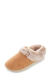 Floopi Slipper With Faux Fur Trim In Brown