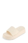 Floopi Terry Platform Slide Sandal In Neutral