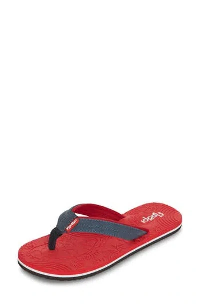 Floopi Textured Flip Flop Sandal In Red