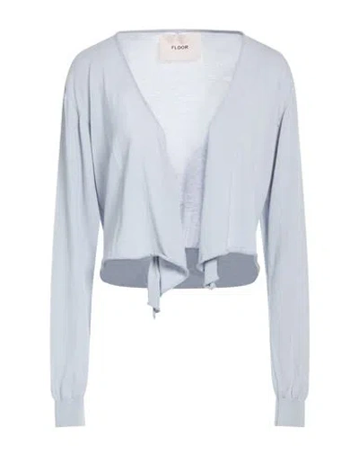 Floor Woman Cardigan Light Grey Size L Cotton In Gray