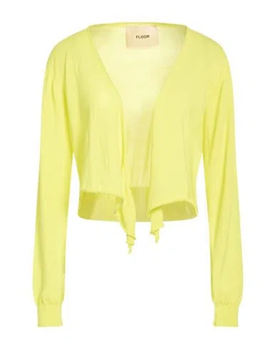 Floor Woman Cardigan Yellow Size L Cotton