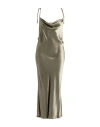 Floor Woman Maxi Dress Military Green Size L Viscose
