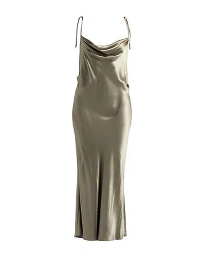 Floor Woman Maxi Dress Military Green Size L Viscose