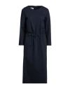Floor Woman Maxi Dress Navy Size M Viscose, Polyamide, Elastane In Navy Blue