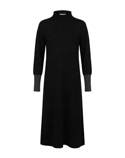 Floor Woman Midi Dress Black Size S Merino Wool