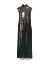 Floor Woman Midi Dress Sand Size L Polyester, Elastane, Viscose In Brown