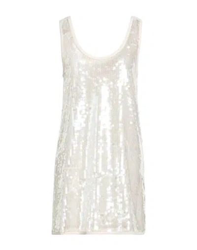 Floor Woman Mini Dress Off White Size L Polyamide, Polyester
