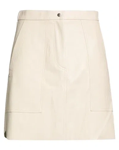 Floor Woman Mini Skirt Beige Size S Polyurethane, Viscose In Neutral