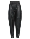 Floor Woman Pants Black Size M Polyurethane, Viscose In Black