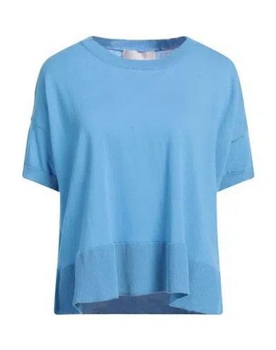 Floor Woman Sweater Azure Size M Cotton In Blue