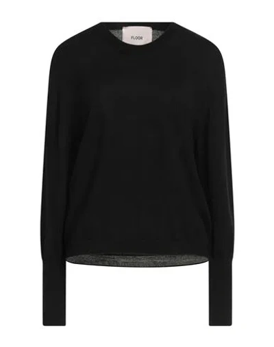 Floor Woman Sweater Black Size L Merino Wool