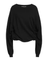 Floor Woman Sweater Black Size L Merino Wool, Viscose, Polyamide, Cashmere, Elastane In Black