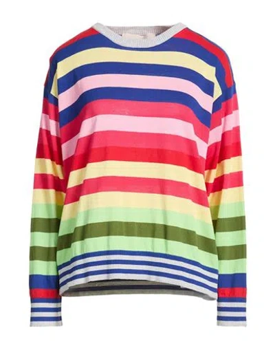 Floor Woman Sweater Blue Size L Cotton In Multi