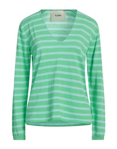 Floor Woman Sweater Light Green Size L Cotton