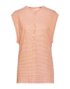 Floor Woman T-shirt Orange Size M Linen, Viscose In Orange