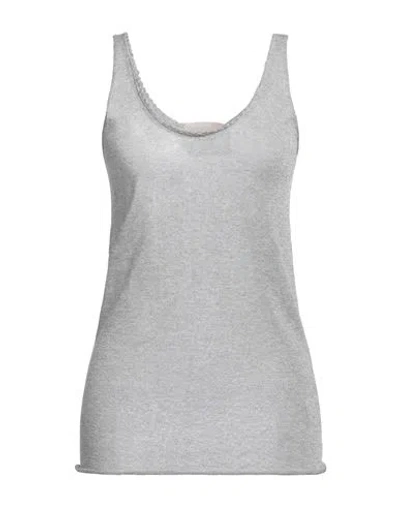 Floor Woman Top Silver Size S Viscose, Polyamide, Polyester