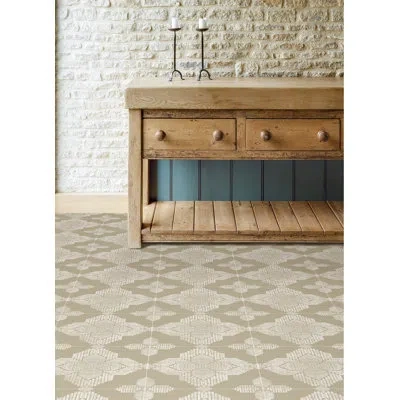 Floorpops 12" X 12" X 15.24mm Vinyl Tile In White,beige