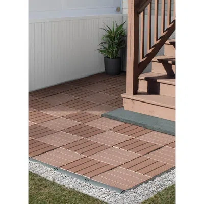 Floorpops 36.75'' L X 36.75'' W Plastic Interlocking Deck Tile In Coffee