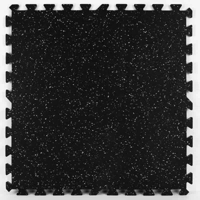 Floorpops Basalt Rubber Interlocking Tiles In Black