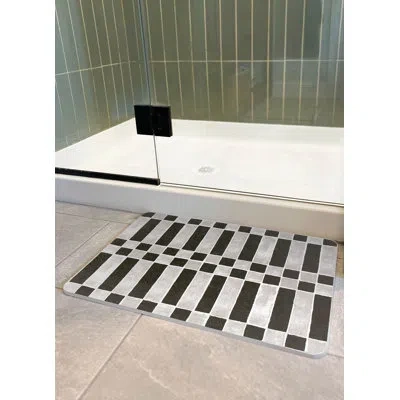 Floorpops Checker Black Stone Quick Drying Mat