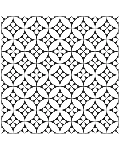Floorpops Discontinued  Fleur Peel & Stick Floor Tiles In Black
