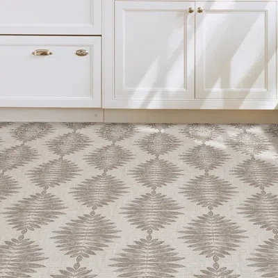 Floorpops Foliage Peel & Stick 24" X 60" X 1.52mm Vinyl Tile In Gray,white