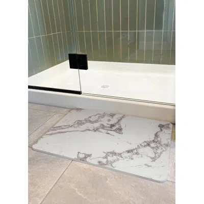 Floorpops Marble Grey Stone Quick Drying Mat In Gray