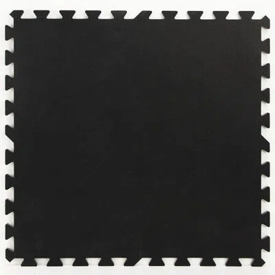 Floorpops Obsidian Rubber Interlocking Tiles In Black