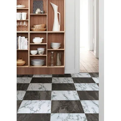 Floorpops Opaline 12" X 12" X 1.5mm Vinyl Tile In Black,white