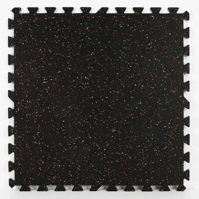 Floorpops Rhyolite Rubber Interlocking Tiles In Black