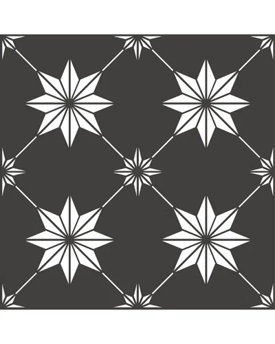 Floorpops Rigel Peel & Stick Floor Tiles Set Of 20 In Black