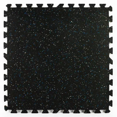 Floorpops Scoria Rubber Interlocking Tiles In Black