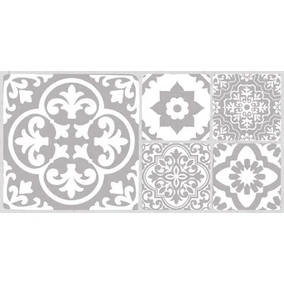 Floorpops Valencia Charcoal Peel And Stick Floor Tiles In Gray,white