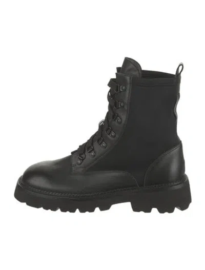 Pre-owned Flor Et.al Leather Combat Boots In Black