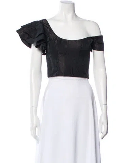 Pre-owned Flor Et.al Off-the-shoulder Short Sleeve Crop Top W/ Tags In White
