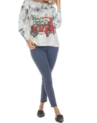 Flora Ashley Truck Sweater In White