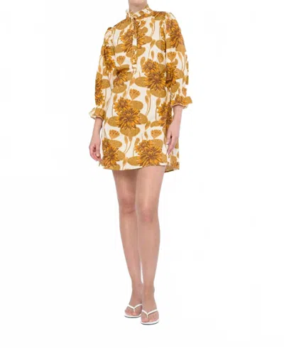 Flora Bea Adeline Mini Dress In White Chasing In Multi