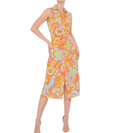 Flora Bea Adrianne Dress In Rainbow Beach In Multi