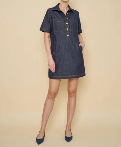 Flora Bea Alix Dress In Elevated Denim In Blue
