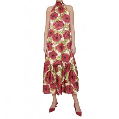 Flora Bea Amadeus Tiered Halter Dress In Ivory Rose Soiree In Multi