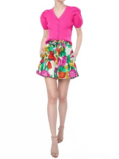 Flora Bea Ambrose Short In Ivory Rooftop Garden In Multi