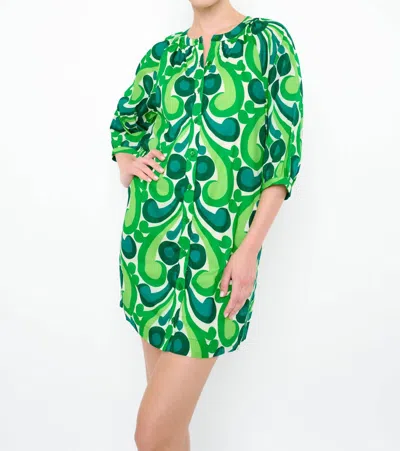 Flora Bea Andi Kisses Print Shift Dress In Green