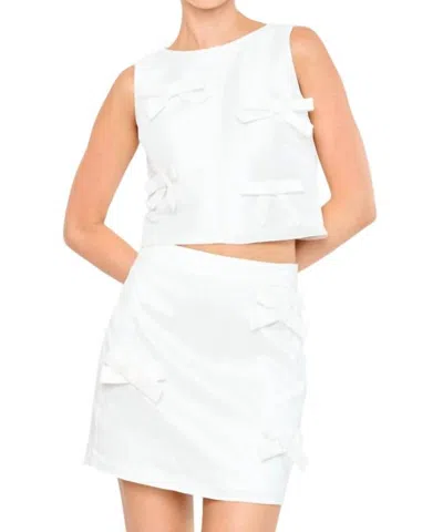 Flora Bea Bello Top With Bows In Ivory In White