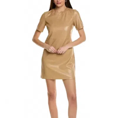 Flora Bea Capri Faux Leather Mini Dress In Natural In Neutral