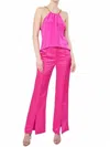 Flora Bea Catie Front Slit Pant In Rouge Pink In Pink