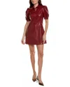 Flora Bea Colter Vegan Leather Dress In Cranberry In Red