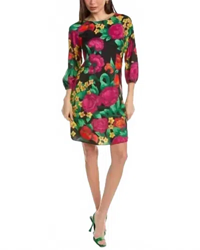 Flora Bea Danniella 3/4 Sleeve Dress In Rooftop Garden In Multi